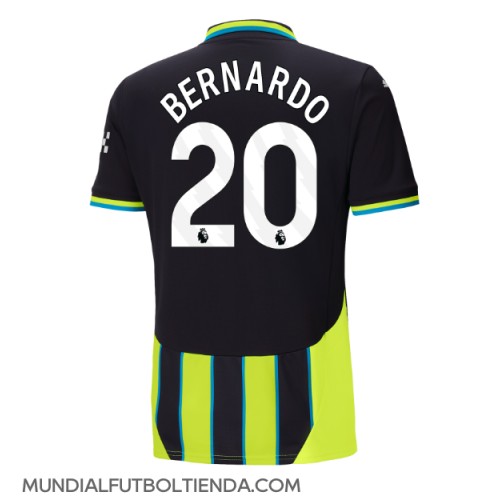 Camiseta Manchester City Bernardo Silva #20 Segunda Equipación Replica 2024-25 mangas cortas